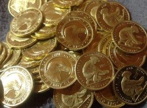 pile of gold bullion coins
